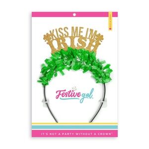Gold and Green 'Kiss Me I'm Irish' Headband